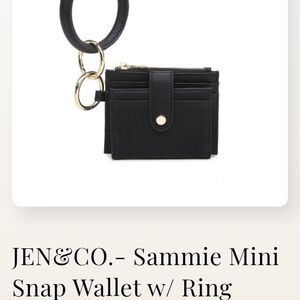 JEN&CO. Black Sammie Mini Snap Wallet with Ring